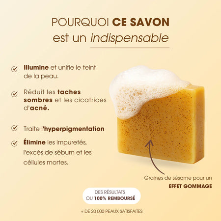 Savon Anti-Taches au Curcuma et à l’Acide Kojique